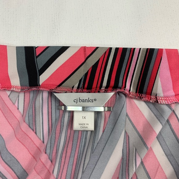 Christopher & Banks Pink Black Maxi White Skirt 1X - Picture 5 of 6